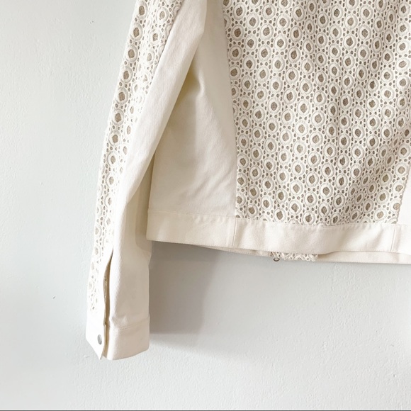 Club Monaco Quilted Lace Cream Jacket 4 - Picture 10 of 11